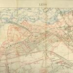 1917 World War One trench map of Lens, Northern France