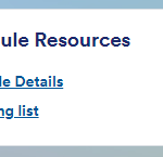 Screenshot showing a reading list link under 'Module resources'