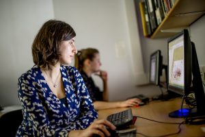 Researcher using a university PC
