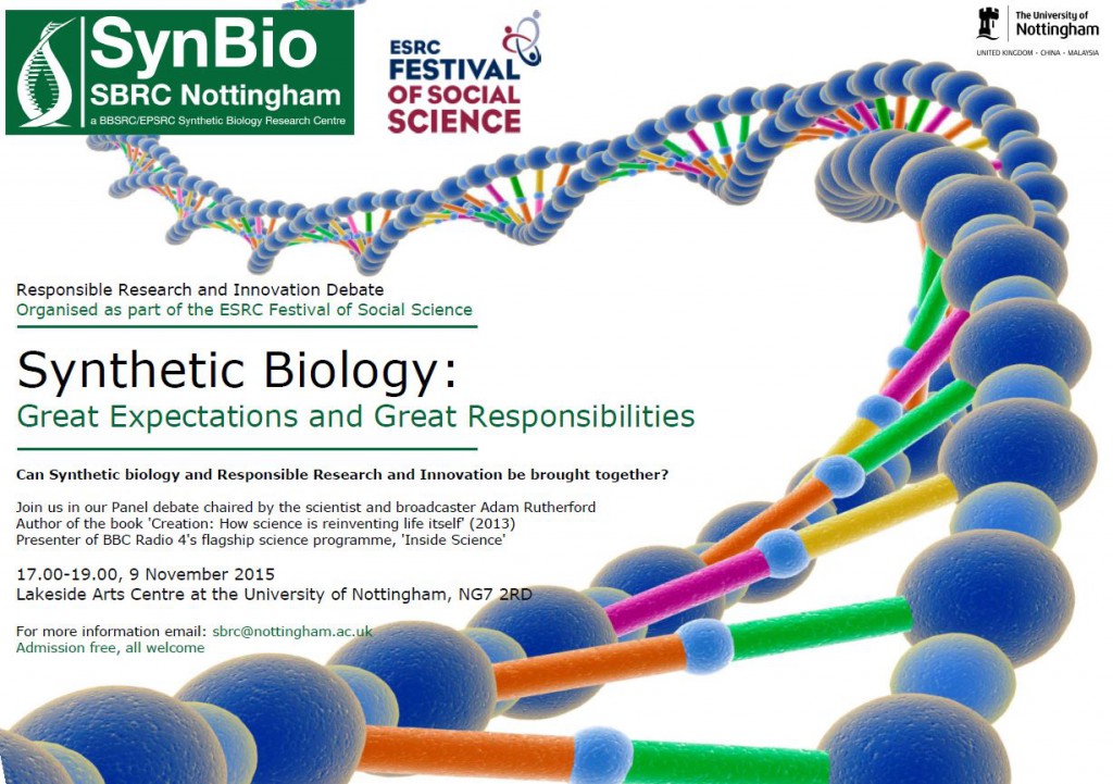 Synthetic biology comes to Nottingham (ESRC Festival of Social Science