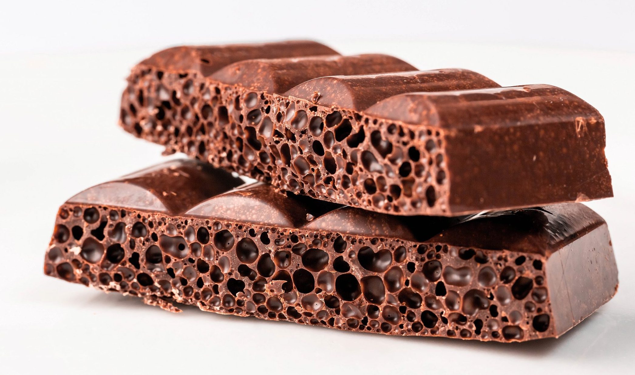 slices of porous chocolate