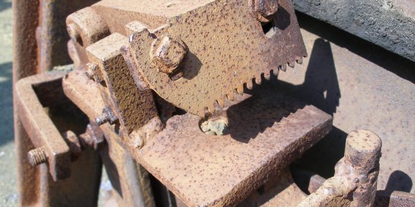 Example of Pareidolia - jumble of rusty metal that looks like a face