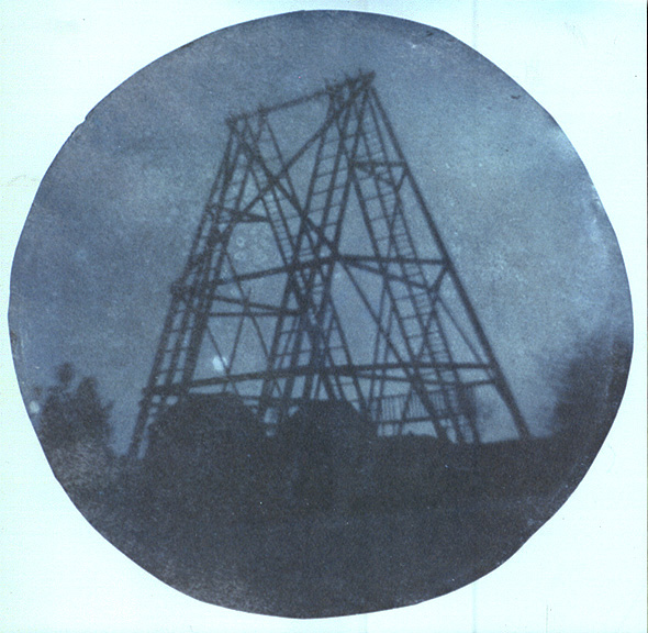 1839 photograph on glass of William Herschel's telescope
