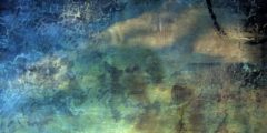 modern art, impressionist, blue green brown watery texture