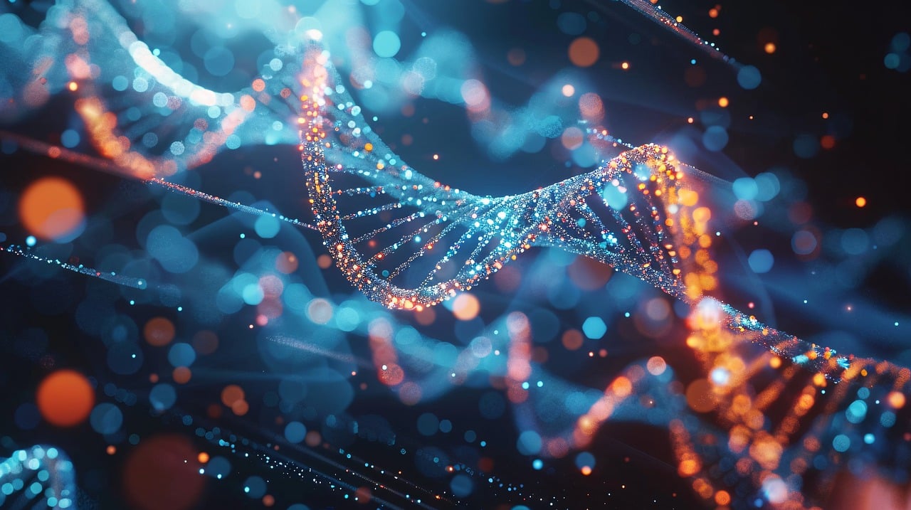 colourful representation of double helix