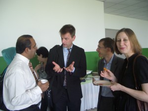 (left to right) Professor Edmund Terence Gomez (Dean, Social and Behavioural Science Research Cluster (Universiti Malaya), Dr Matthew Humphrey (HoS, Politics and International Relations), Professor Neville Wylie (Dean of the Faculty of Arts and Social Sciences), Professor Maiken Umbach (HoS, Department of History)