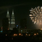 Petronas Towers and Fireworks