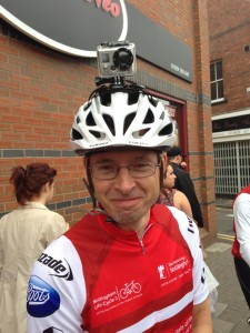 The VC’s Life Cycle 3 Blog: Day 1 – Nottingham to York (Finally a picture of Neville, but nobody else in sight - is he actually on the ride????? - and what is that on his head (take a look at the Life Cycle blog to find out)?)