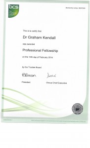 Graham Kendall BCS Fellowship