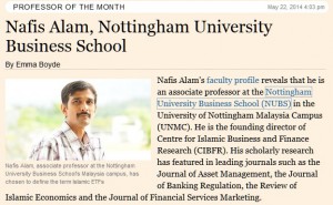 Nafis Alam, Professor of the Month, FT, 22 May 2014 (screenshot from the web page, URL: http://www.ft.com/cms/s/2/6099a4fc-d513-11e3-adec-00144feabdc0.html#axzz32aLu2b24)