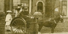 Photograph of the Rooston family outside their home in West Bridgford, Nottingham, c. 1902