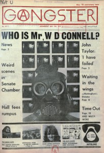 Front cover of student newspaper The Gongster 10 May 1978