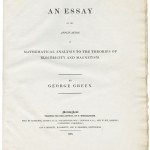 Title page of George Green, An Essay on the Application of Mathematical Analysis to the Theories of Electricity and Magnetism (1828) (GG 1/1)