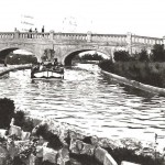 Black and white postcard of the artificial boating lake at Skegness, c.1938 (Ref: MS 192/118)