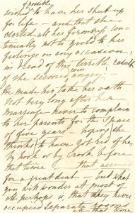 Page from Letter from Mrs Marlay to her son Brinsley, My2671/2 contd.