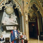 Professor Lawrie Challis at Westminster Abbey, 1993. From GG 7/5/23/4