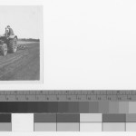 Agricultural students driving tractor, c.1948-1950