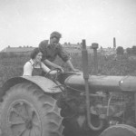 Students on a tractor, c.1948-1950