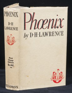 Dust jacket of Phoenix, which is plain white except for the title, author and publisher