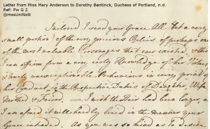 Letter accompanying the lock of hair sent Charlotte's daughter