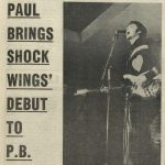 Article from student newspaper with headline "Paul brings shock Wings debut to Portland Building', and includes a photograph of Paul McCartney on stage