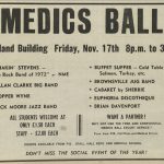 Advert in student paper for the Medics Ball being held in November 1972. It promotes Shakin' Stevens, among other bands, as well as advertising the buffet supper