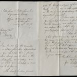 Handwritten letter to the Viscount with a printed alphabetised list of about 100 men in the East Midlands who are members