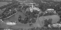 Aerial photo of the lake and Trent Building
