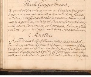 Two neatly handwritten recipes for Thick Gingerbread
