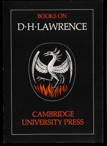 Black book cover showing a white phoenix rising above red flames under the title Books on D H Lawrence