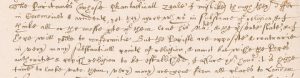 Detail from a handwritten letter from the Archbishop of York, 1604