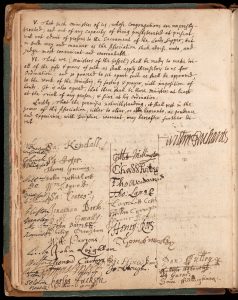 Manuscript page with signatures