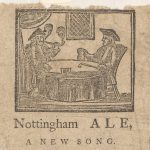 Illustration showing two men drinking Nottingham ale