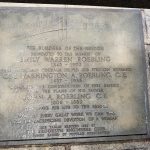 Photograph of Emily Roebling’s memorial plaque on the Brooklyn Bridge