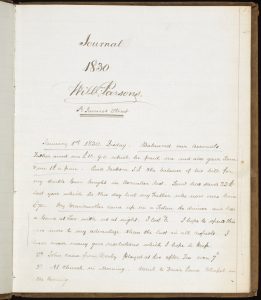 First entry of Diary of William Parsons