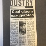 newspaper cutting re coal