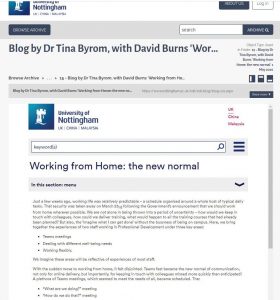 Screenshot of blog by Dr Byrom