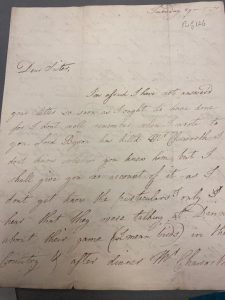 Handwritten letter from the 5th Duke of Devonshire to the Duchess of Portland