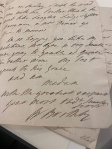 Handwritten letter from Sir William Boothby to the Duchess of Portland