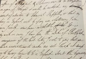 Handwritten letter from Richard Cavendish to the Duchess of Portland