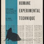 Promotional leaflet showing a mouse against some data for The Principles of Humane Experimental Technique