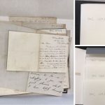 Manuscript letters arranged in a bundle