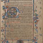 Page featuring Harpur’s shield from the Rushall Psalter