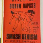 Front cover of 'WIRES 134' bearing the message 'DISARM RAPISTS SMASH SEXISM' and an image of a woman kicking a man