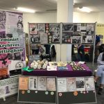 Photograph of the Nottingham Feminist Archive Group Stall at an event in Mansfield