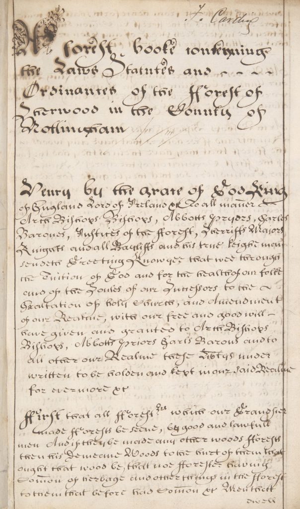 An image of the first page of MS 72/1, showing the opening statementr.