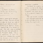 Page from minute book containing minutes of the inaugural meeting of the Women’s Staff Society, 23 Nov. 1920