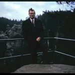 A colour photograph of Professor Osborne posing at Cesky Raj, Czechslovakia