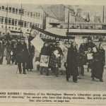 Photograph of a protest in Market Square, Nottingham