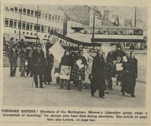 Photograph of a protest in Market Square, Nottingham